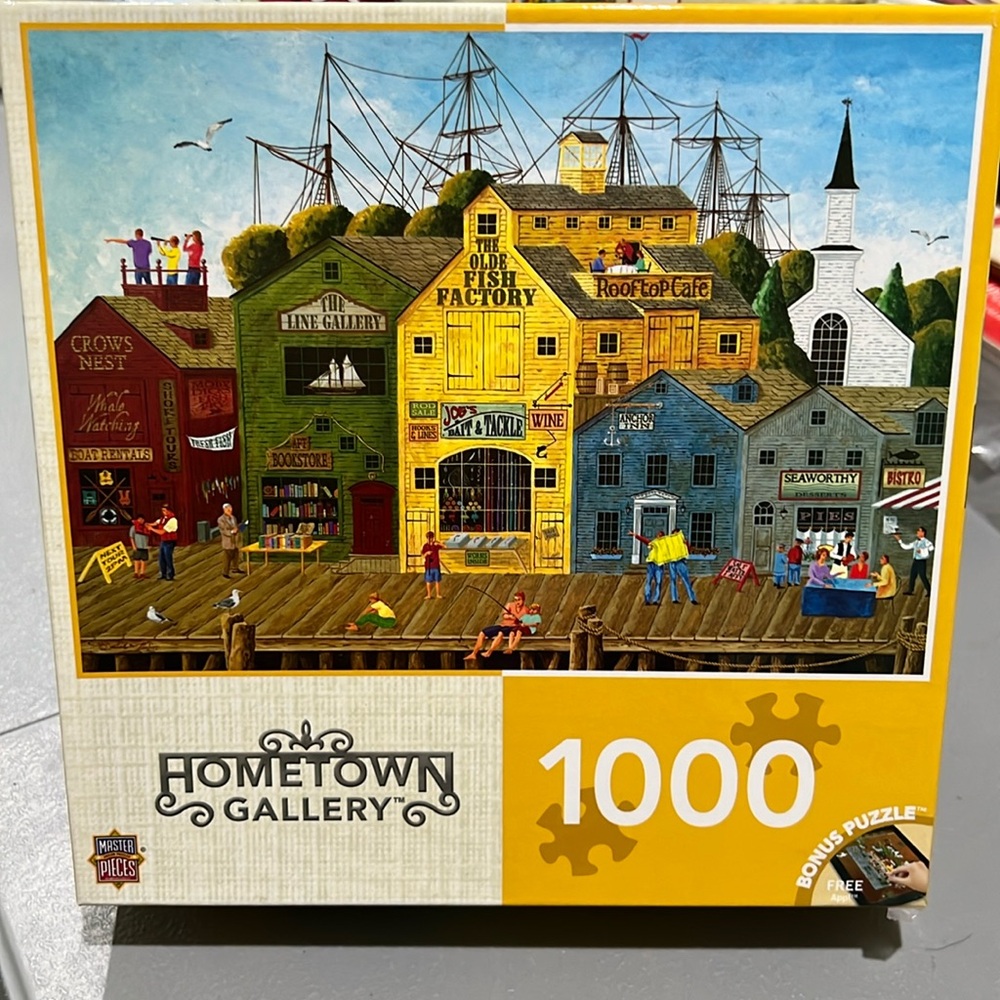 Master Pieces Hometown Gallery Crows Nest Harbor puzzle 1000 pc SALE🔴3/$25!